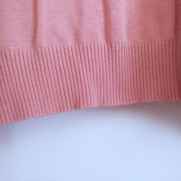 Dusky Rose Pink U-Neck Button Up Cardigan, Small - Picture 6 of 8